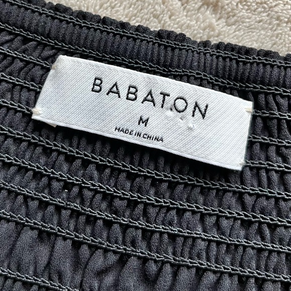 Aritzia Babaton Grantland Off Shoulder Smocked Blouse - Picture 7 of 10